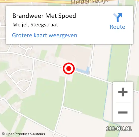 Locatie op kaart van de 112 melding: Brandweer Met Spoed Naar Meijel, Steegstraat op 30 december 2019 02:16