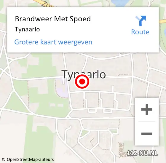 Locatie op kaart van de 112 melding: Brandweer Met Spoed Naar Tynaarlo op 30 december 2019 02:19