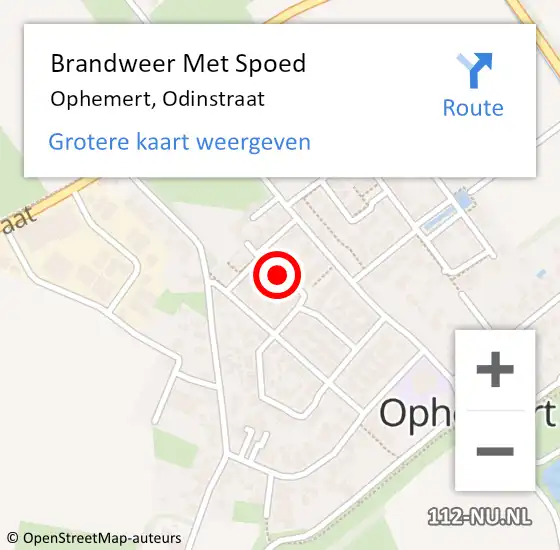 Locatie op kaart van de 112 melding: Brandweer Met Spoed Naar Ophemert, Odinstraat op 30 december 2019 02:25