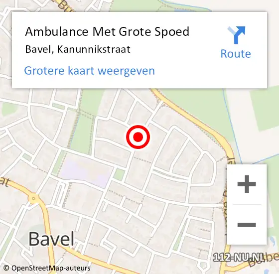 Locatie op kaart van de 112 melding: Ambulance Met Grote Spoed Naar Bavel, Kanunnikstraat op 30 december 2019 02:37