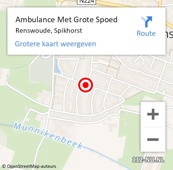 Locatie op kaart van de 112 melding: Ambulance Met Grote Spoed Naar Renswoude, Spikhorst op 30 december 2019 06:08