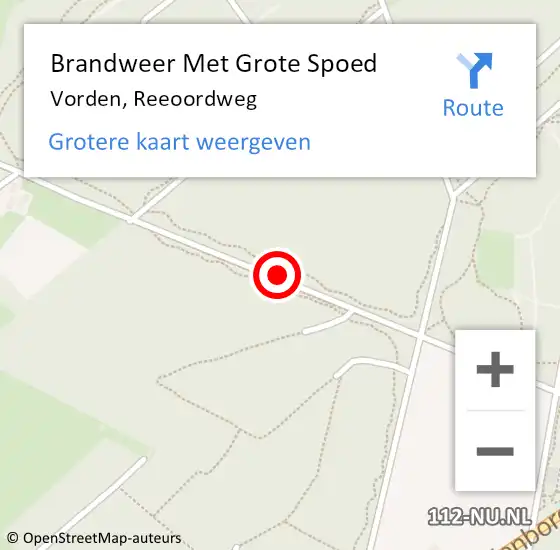 Locatie op kaart van de 112 melding: Brandweer Met Grote Spoed Naar Vorden, Reeoordweg op 30 december 2019 08:29