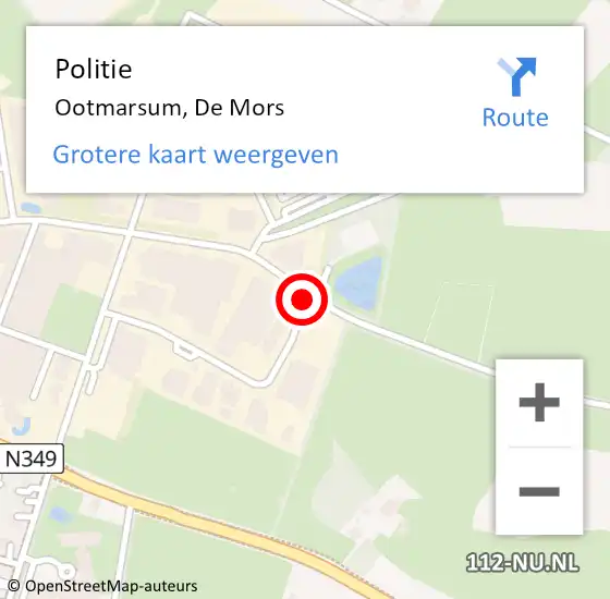 Locatie op kaart van de 112 melding: Politie Ootmarsum, De Mors op 30 december 2019 08:53