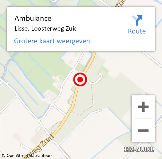 Locatie op kaart van de 112 melding: Ambulance Lisse, Loosterweg Zuid op 30 december 2019 13:15