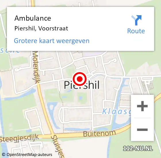 Locatie op kaart van de 112 melding: Ambulance Piershil, Voorstraat op 30 december 2019 13:43