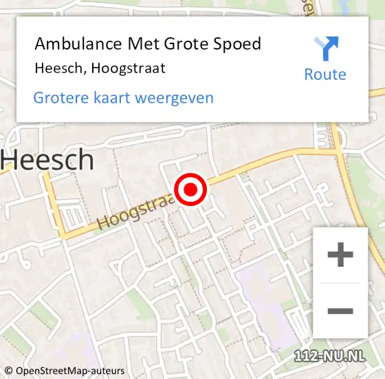 Locatie op kaart van de 112 melding: Ambulance Met Grote Spoed Naar Heesch, Hoogstraat op 30 december 2019 14:22