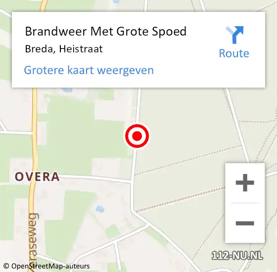 Locatie op kaart van de 112 melding: Brandweer Met Grote Spoed Naar Breda, Heistraat op 30 december 2019 14:31