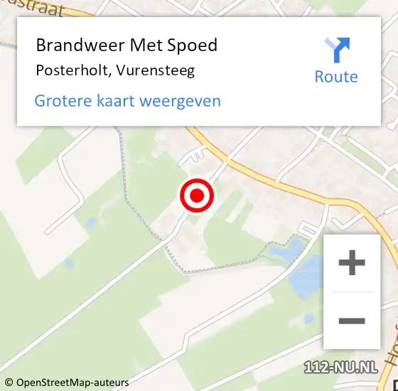 Locatie op kaart van de 112 melding: Brandweer Met Spoed Naar Posterholt, Vurensteeg op 30 december 2019 15:00