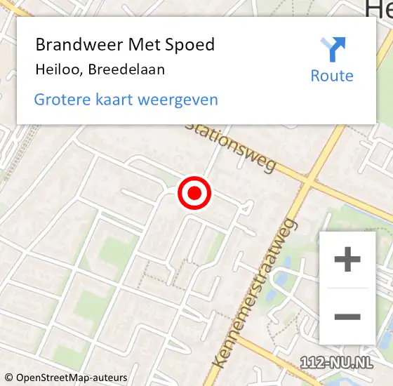 Locatie op kaart van de 112 melding: Brandweer Met Spoed Naar Heiloo, Breedelaan op 30 december 2019 15:20