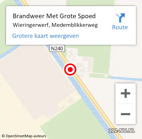 Locatie op kaart van de 112 melding: Brandweer Met Grote Spoed Naar Wieringerwerf, Medemblikkerweg op 30 december 2019 15:27