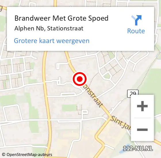 Locatie op kaart van de 112 melding: Brandweer Met Grote Spoed Naar Alphen Nb, Stationstraat op 30 december 2019 15:38