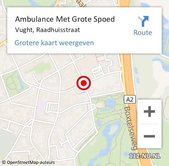 Locatie op kaart van de 112 melding: Ambulance Met Grote Spoed Naar Vught, Raadhuisstraat op 30 december 2019 15:50