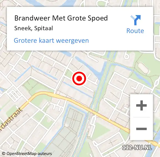 Locatie op kaart van de 112 melding: Brandweer Met Grote Spoed Naar Sneek, Spitaal op 30 december 2019 16:21