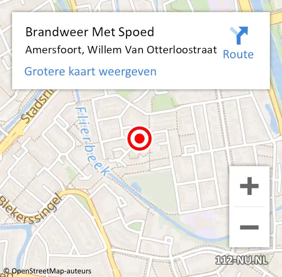 Locatie op kaart van de 112 melding: Brandweer Met Spoed Naar Amersfoort, Willem Van Otterloostraat op 30 december 2019 16:40