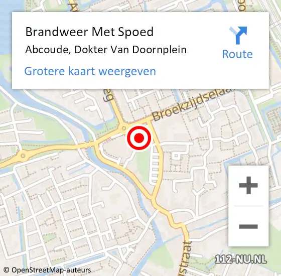 Locatie op kaart van de 112 melding: Brandweer Met Spoed Naar Abcoude, Dokter Van Doornplein op 30 december 2019 17:40