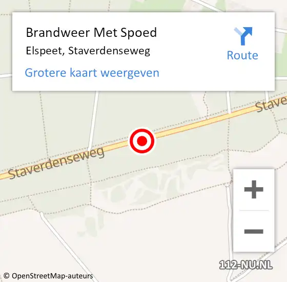 Locatie op kaart van de 112 melding: Brandweer Met Spoed Naar Elspeet, Staverdenseweg op 30 december 2019 18:09