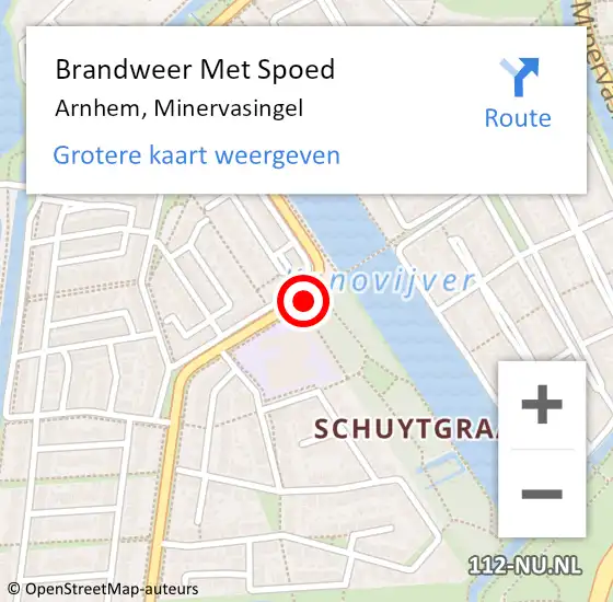 Locatie op kaart van de 112 melding: Brandweer Met Spoed Naar Arnhem, Minervasingel op 30 december 2019 18:37