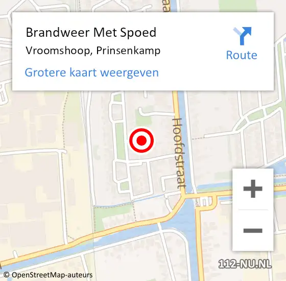 Locatie op kaart van de 112 melding: Brandweer Met Spoed Naar Vroomshoop, Prinsenkamp op 30 december 2019 19:48