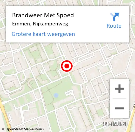 Locatie op kaart van de 112 melding: Brandweer Met Spoed Naar Emmen, Nijkampenweg op 30 december 2019 21:03