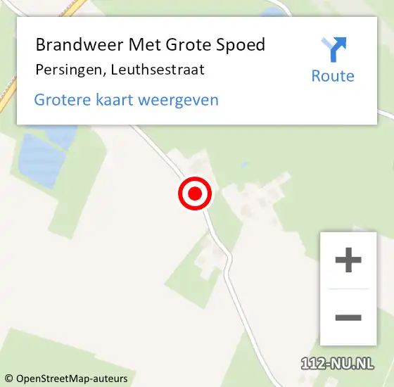 Locatie op kaart van de 112 melding: Brandweer Met Grote Spoed Naar Persingen, Leuthsestraat op 30 december 2019 21:19