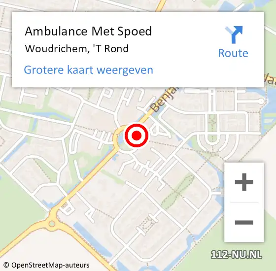 Locatie op kaart van de 112 melding: Ambulance Met Spoed Naar Woudrichem, 'T Rond op 30 december 2019 21:43