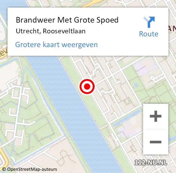 Locatie op kaart van de 112 melding: Brandweer Met Grote Spoed Naar Utrecht, Rooseveltlaan op 30 december 2019 22:37