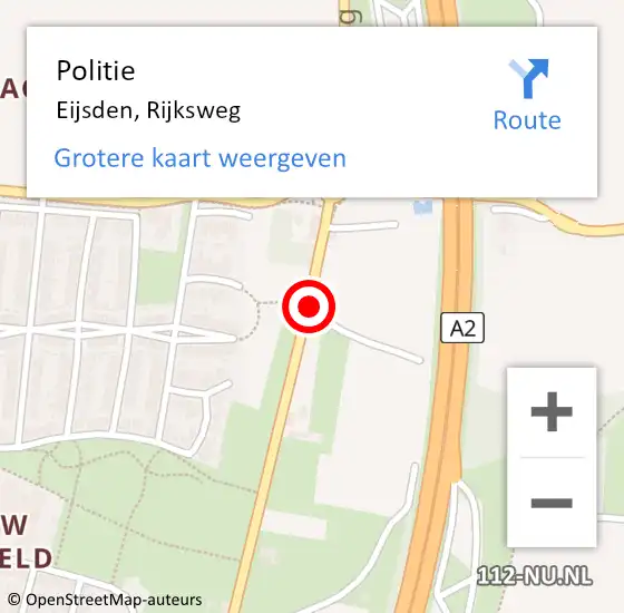 Locatie op kaart van de 112 melding: Politie Eijsden, Rijksweg op 31 december 2019 00:03