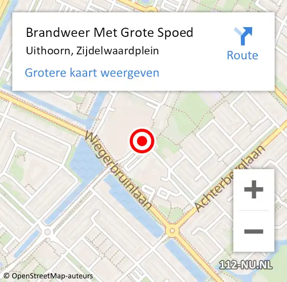 Locatie op kaart van de 112 melding: Brandweer Met Grote Spoed Naar Uithoorn, Zijdelwaardplein op 31 december 2019 03:56