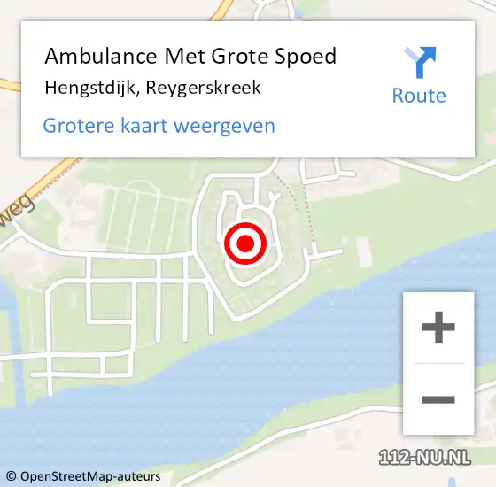 Locatie op kaart van de 112 melding: Ambulance Met Grote Spoed Naar Hengstdijk, Reygerskreek op 31 december 2019 06:04