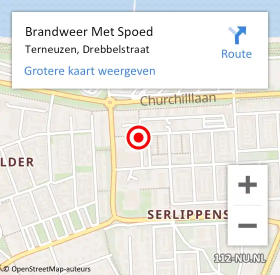 Locatie op kaart van de 112 melding: Brandweer Met Spoed Naar Terneuzen, Drebbelstraat op 31 december 2019 10:07