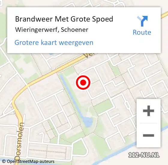 Locatie op kaart van de 112 melding: Brandweer Met Grote Spoed Naar Wieringerwerf, Schoener op 31 december 2019 11:07