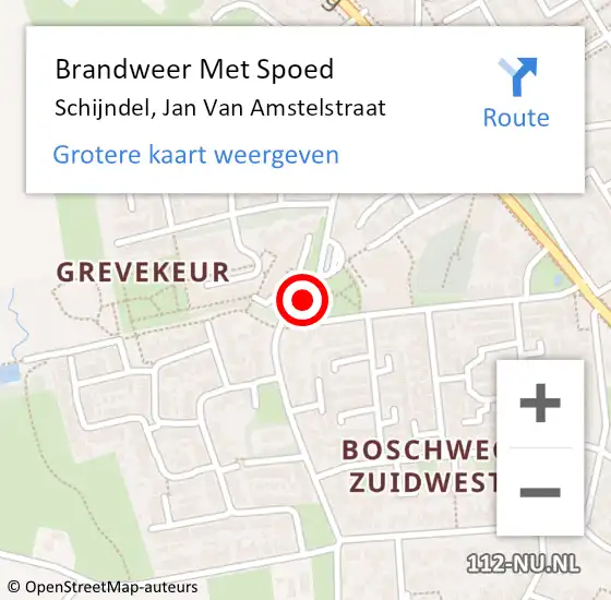 Locatie op kaart van de 112 melding: Brandweer Met Spoed Naar Schijndel, Jan Van Amstelstraat op 31 december 2019 11:19