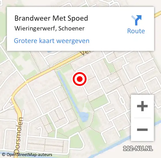 Locatie op kaart van de 112 melding: Brandweer Met Spoed Naar Wieringerwerf, Schoener op 31 december 2019 11:27