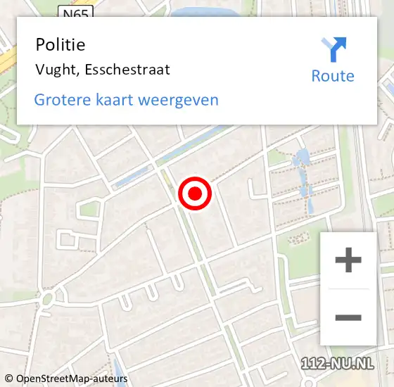 Locatie op kaart van de 112 melding: Politie Vught, Esschestraat op 31 december 2019 11:30