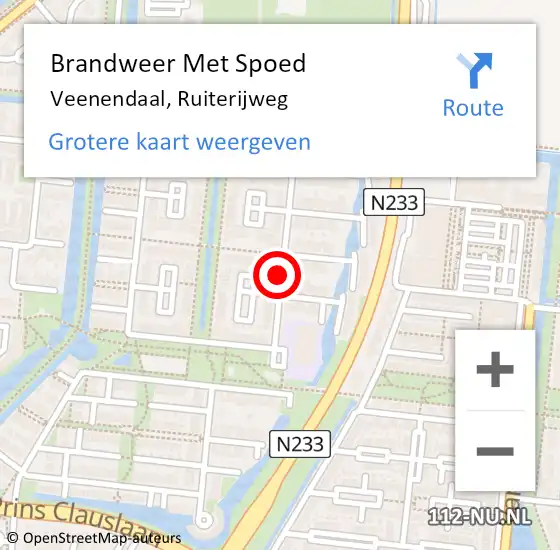 Locatie op kaart van de 112 melding: Brandweer Met Spoed Naar Veenendaal, Ruiterijweg op 31 december 2019 12:24