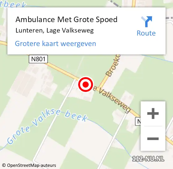 Locatie op kaart van de 112 melding: Ambulance Met Grote Spoed Naar Lunteren, Lage Valkseweg op 31 december 2019 13:29