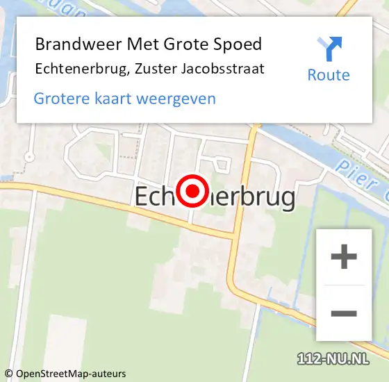 Locatie op kaart van de 112 melding: Brandweer Met Grote Spoed Naar Echtenerbrug, Zuster Jacobsstraat op 31 december 2019 13:53