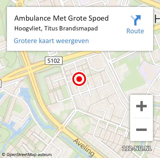 Locatie op kaart van de 112 melding: Ambulance Met Grote Spoed Naar Hoogvliet, Titus Brandsmapad op 31 december 2019 13:57