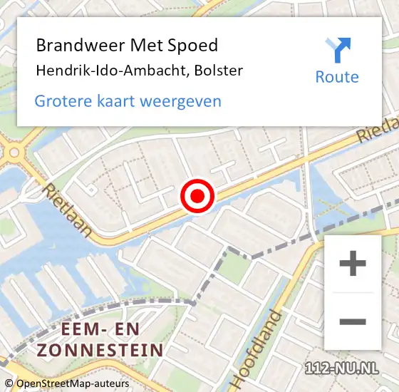 Locatie op kaart van de 112 melding: Brandweer Met Spoed Naar Hendrik-Ido-Ambacht, Bolster op 31 december 2019 14:15