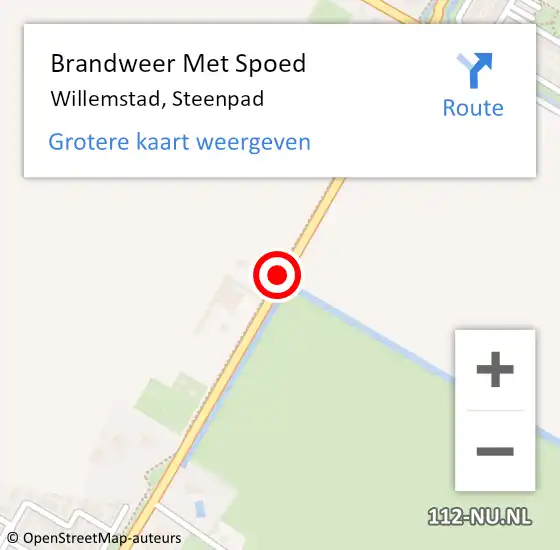 Locatie op kaart van de 112 melding: Brandweer Met Spoed Naar Willemstad, Steenpad op 31 december 2019 14:20