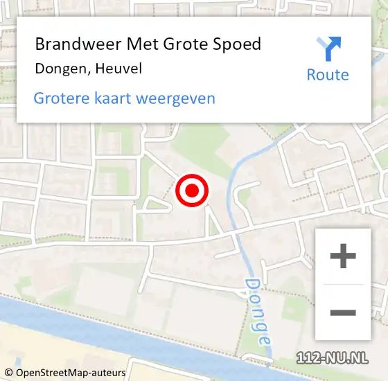 Locatie op kaart van de 112 melding: Brandweer Met Grote Spoed Naar Dongen, Heuvel op 31 december 2019 14:30