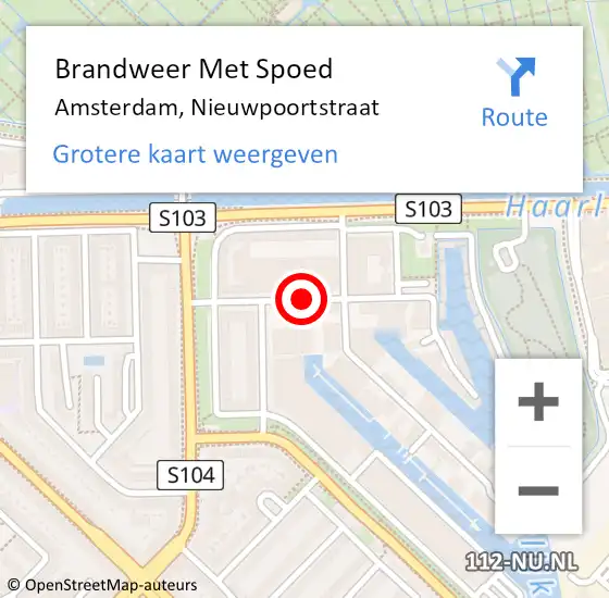 Locatie op kaart van de 112 melding: Brandweer Met Spoed Naar Amsterdam, Nieuwpoortstraat op 31 december 2019 14:35