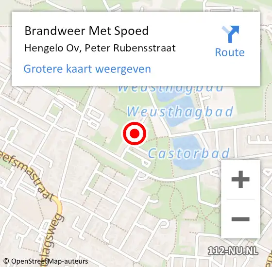 Locatie op kaart van de 112 melding: Brandweer Met Spoed Naar Hengelo Ov, Peter Rubensstraat op 31 december 2019 14:43