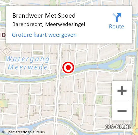 Locatie op kaart van de 112 melding: Brandweer Met Spoed Naar Barendrecht, Meerwedesingel op 31 december 2019 14:53