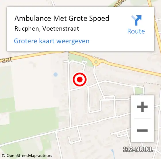 Locatie op kaart van de 112 melding: Ambulance Met Grote Spoed Naar Rucphen, Voetenstraat op 31 december 2019 14:59