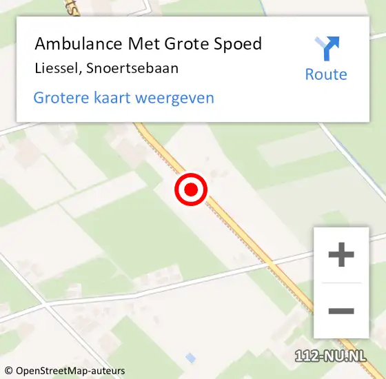 Locatie op kaart van de 112 melding: Ambulance Met Grote Spoed Naar Liessel, Snoertsebaan op 31 december 2019 15:09