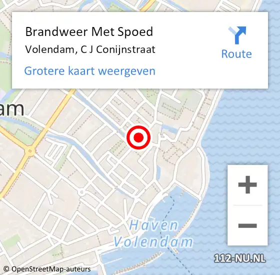 Locatie op kaart van de 112 melding: Brandweer Met Spoed Naar Volendam, C J Conijnstraat op 31 december 2019 15:27