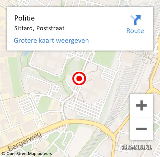 Locatie op kaart van de 112 melding: Politie Sittard, Poststraat op 31 december 2019 15:49