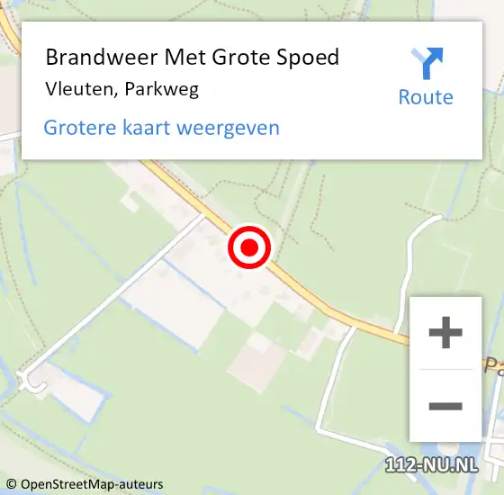 Locatie op kaart van de 112 melding: Brandweer Met Grote Spoed Naar Vleuten, Parkweg op 31 december 2019 16:00