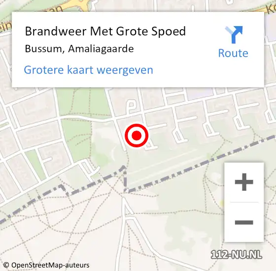 Locatie op kaart van de 112 melding: Brandweer Met Grote Spoed Naar Bussum, Amaliagaarde op 31 december 2019 16:04